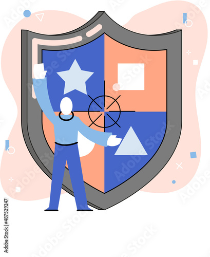 Confidence concept. Person has private conversation metaphor. Confidential communication. Trust property, reassuring partnerships, conviction. Protection of intellectual property. Confidential data