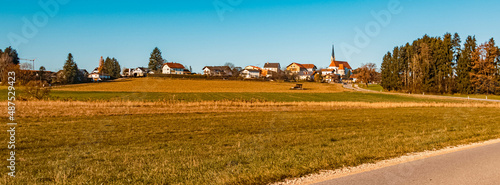 Beautiful autumn or indian summer view near Leobendorf, Bavaria, Germany photo