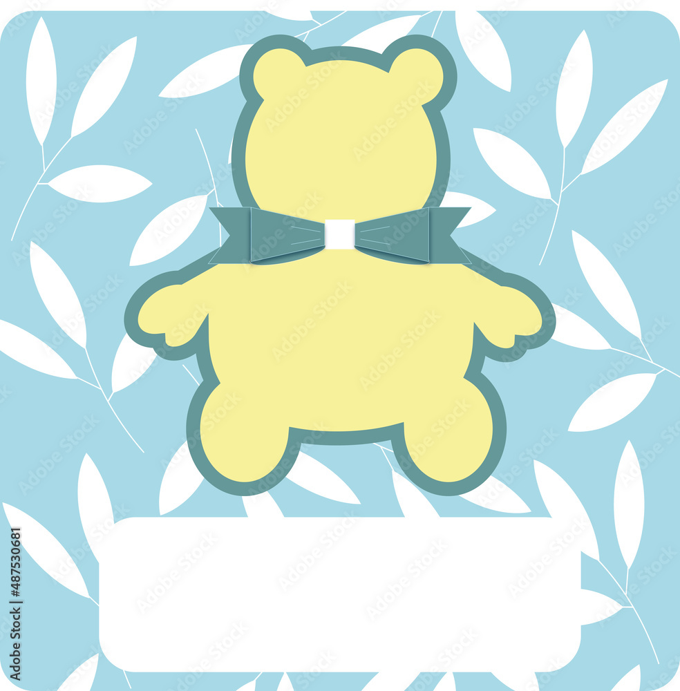 Baby shower invitation with bear vector designer