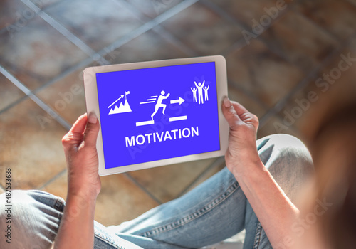 Motivation concept on a tablet
