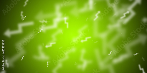 Abstract yellow green background with flying arrows