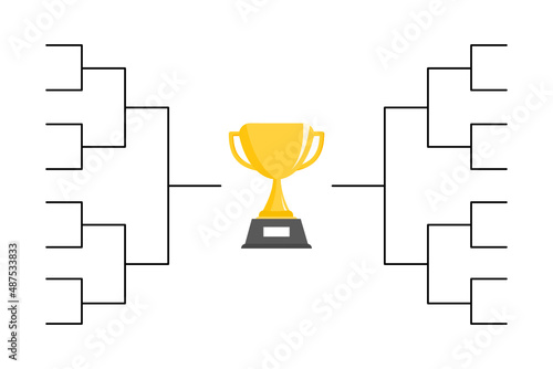 Tournament bracket templates on white background.
