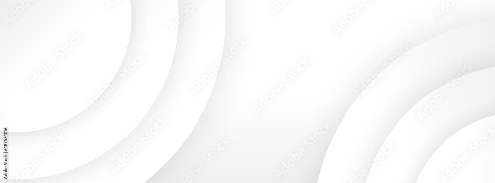 White minimal vector long banner. Business abstract gradient background ...
