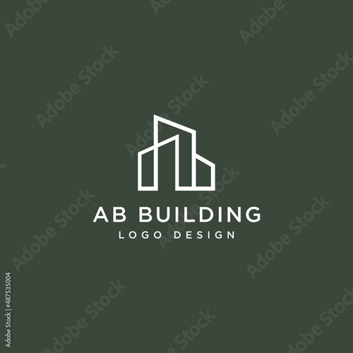 AB BUILDING LOGO DESIGN VECTOR