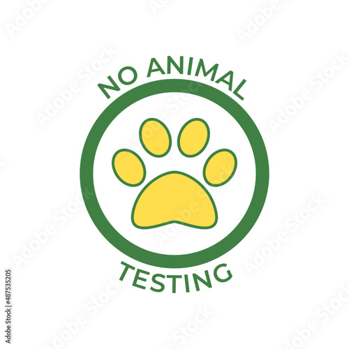 No animal testing label icon in color icon, isolated on white background 