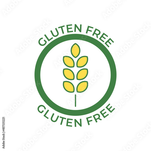 gluten free label icon in color icon, isolated on white background 