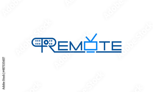 Remote control text, company logo design.