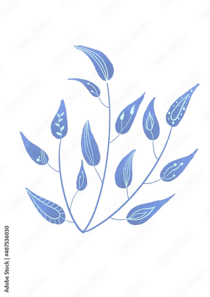 purple_blue_botanical_branch_fantasy_floral_digital_illustration