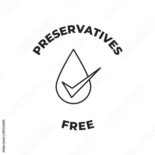 preservatives free label icon in black line style icon, style isolated on white background