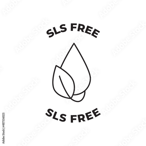 SLS  free label, sodium lauryl sulfate free icon in black line style icon, style isolated on white background