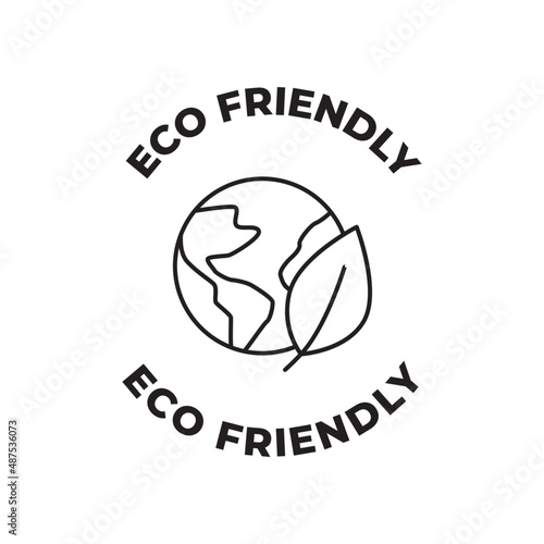 Eco friendly icon in black line style icon, style isolated on white background