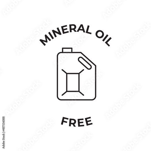 Mineral oil free icon in black line style icon, style isolated on white background