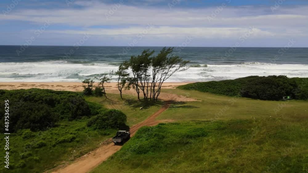 Arriving at South African Private beach 4K Arriving at South African Private beach 4K