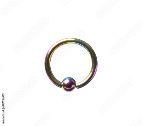 Fotografie, Obraz Piercing jewelry. Captive bead ring isolated on white