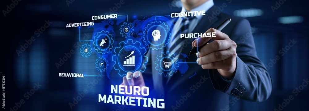 Fototapeta premium Neuromarketing. Sales and advertising marketing strategy concept.