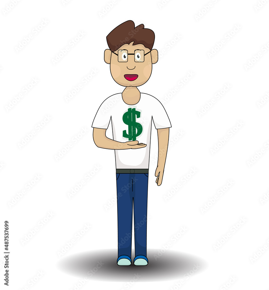 man holding in his hand dollar symbol business concept