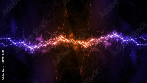 Hot red and cold blue electrical lightning background