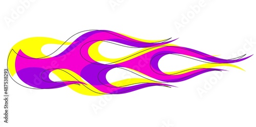 Fire emblem, old school flame shaped element, isolated vector illustration