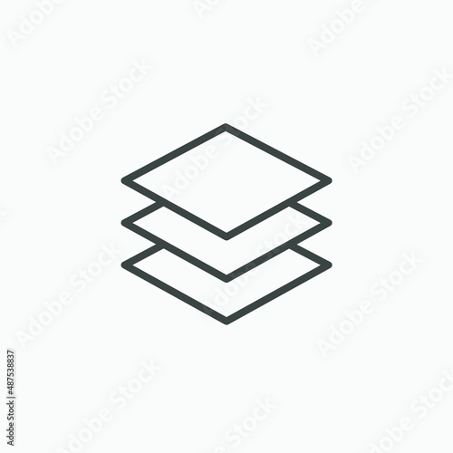 Layers line icon vector isolated