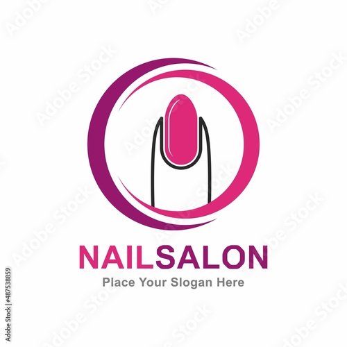 Nail salon vector logo template. Suitable for business, web, art, beauty, female and fashion