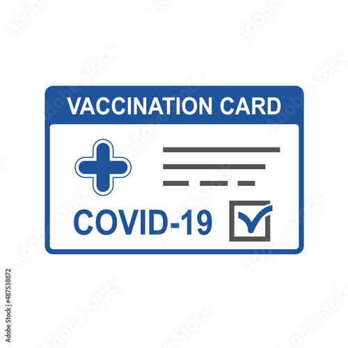 International vaccination certificate against covid-19 with check mark.