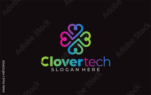 Illustration graphic vector of shamrock four leaf or green clover logo design template