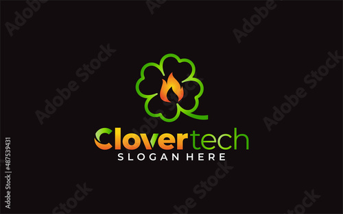 Illustration graphic vector of shamrock four leaf or green clover logo design template