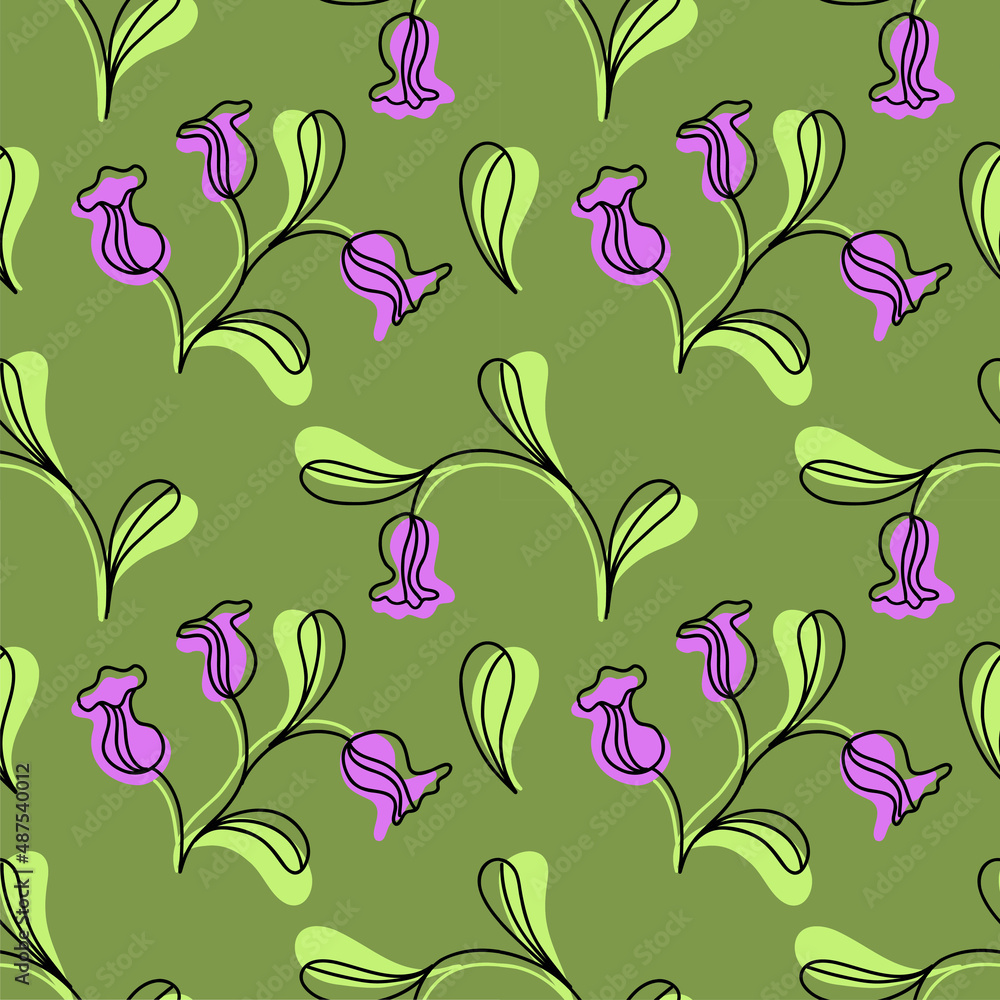 custom made wallpaper toronto digitalVector seamless pattern with decorative flowers. Spring light pattern.