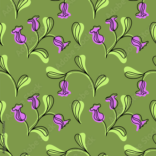 Wallpaper Mural Vector seamless pattern with decorative flowers. Spring light pattern. Torontodigital.ca