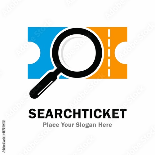 Search ticket vector logo design. Suitable for business, web, art, research, symbol and technology 