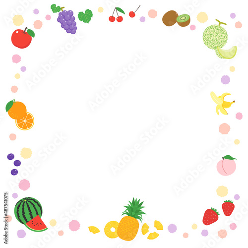 いろいろなフルーツのかわいいフレーム