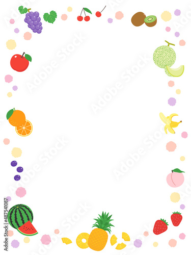 いろいろなフルーツのかわいいフレーム