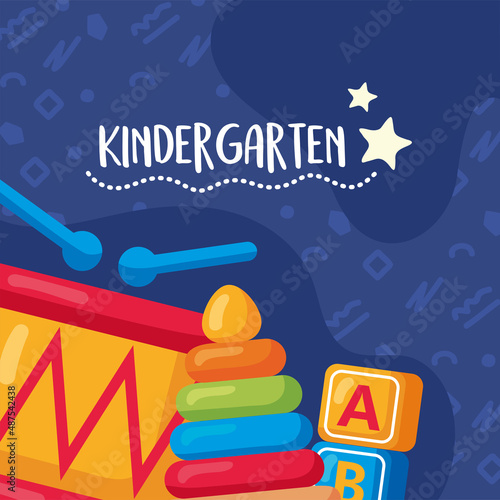 kindergarten lettering and toys