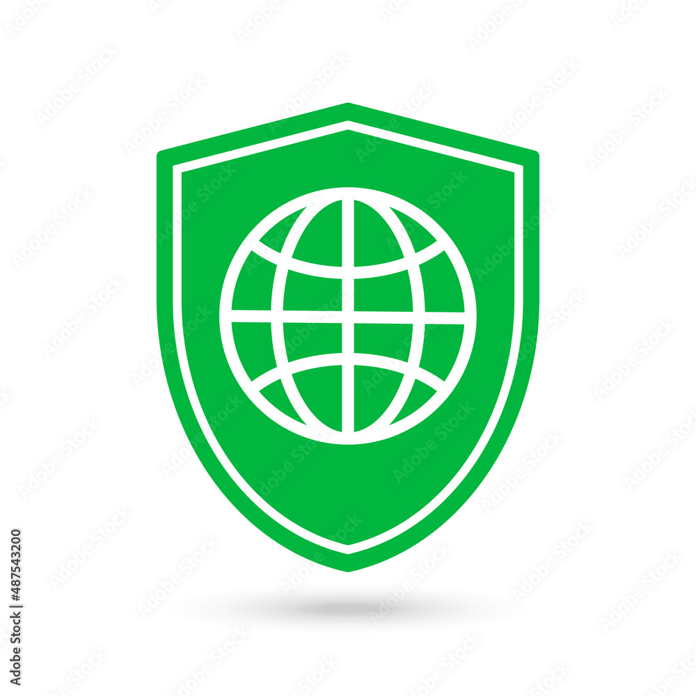 Eco world, planet earth with shield. Eco world, planet earth with shield.