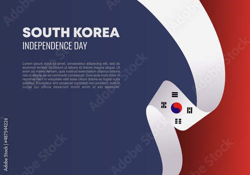 South korea Independence day background banner poster for national celebration on august 15. photo