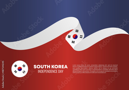 South korea Independence day background banner poster for national celebration on august 15.