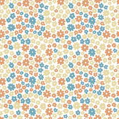 Stickers Bloemenmotief patronen Kleurrijke bloemetjes in kinderlijke stijl  © Anna