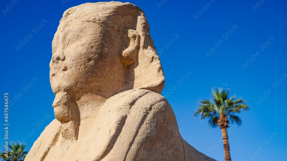 Luxor Temple in Luxor, ancient Thebes, Egypt. Luxor Temple is a large Ancient Egyptian temple complex located on the east bank of the Nile River and was constructed approximately 1400 BCE.