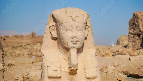 Luxor Temple in Luxor, ancient Thebes, Egypt. Luxor Temple is a large Ancient Egyptian temple complex located on the east bank of the Nile River and was constructed approximately 1400 BCE.