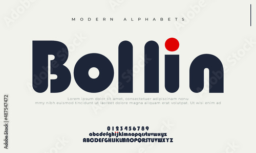 Modern minimal abstract alphabet and numerical typography