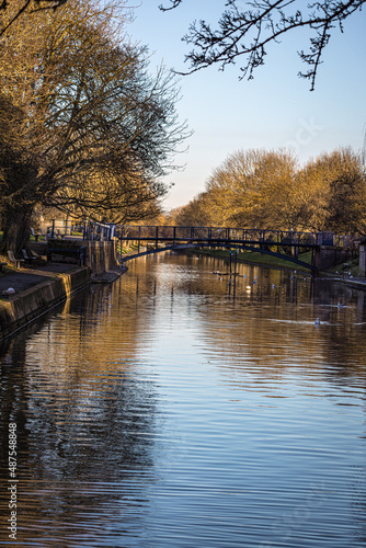 The Royal Military Canal in Hythe during the golden hour, Kent, England photo