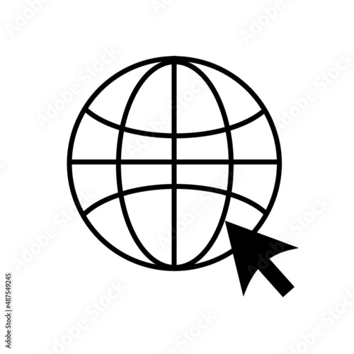 Internet icon. Click to go online icon. Connect to internet icon. Web surfing and internet symbol.
