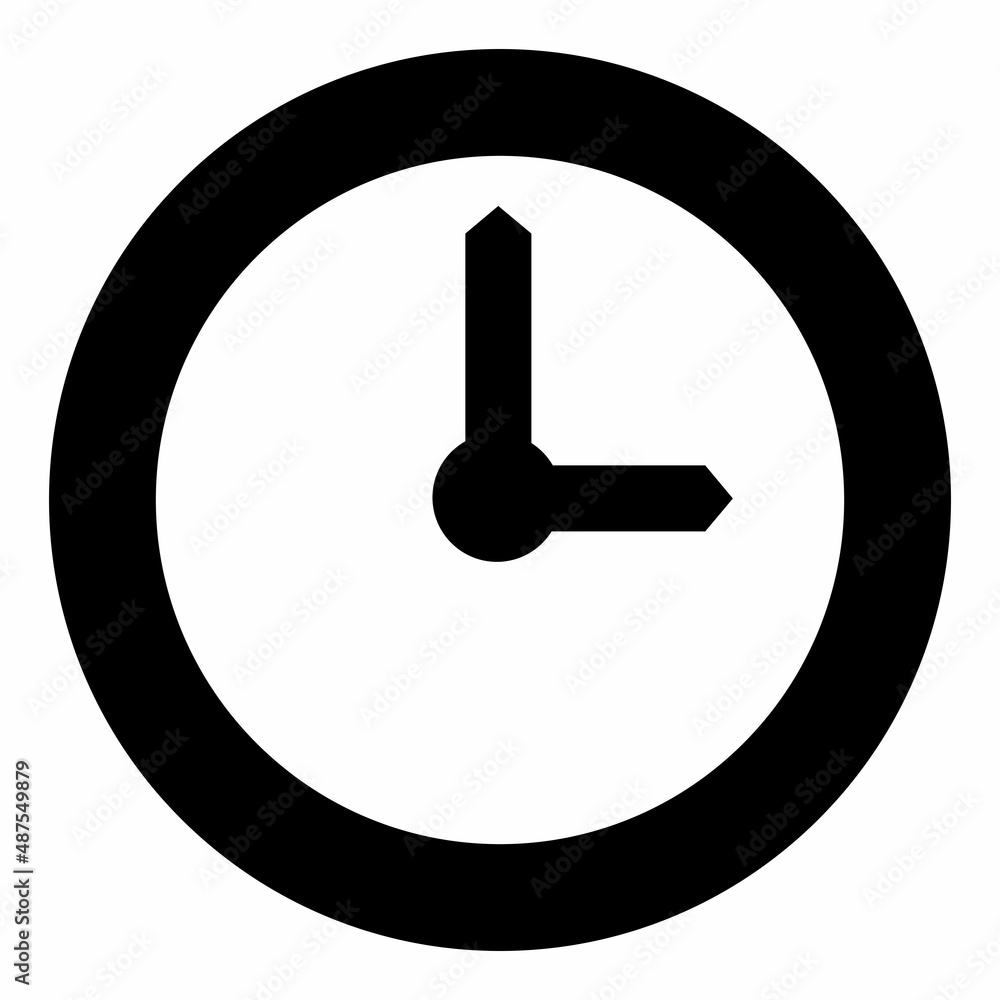 Illustration Vector Graphic of Black Clock Icon Illustration Vector Graphic of Black Clock Icon