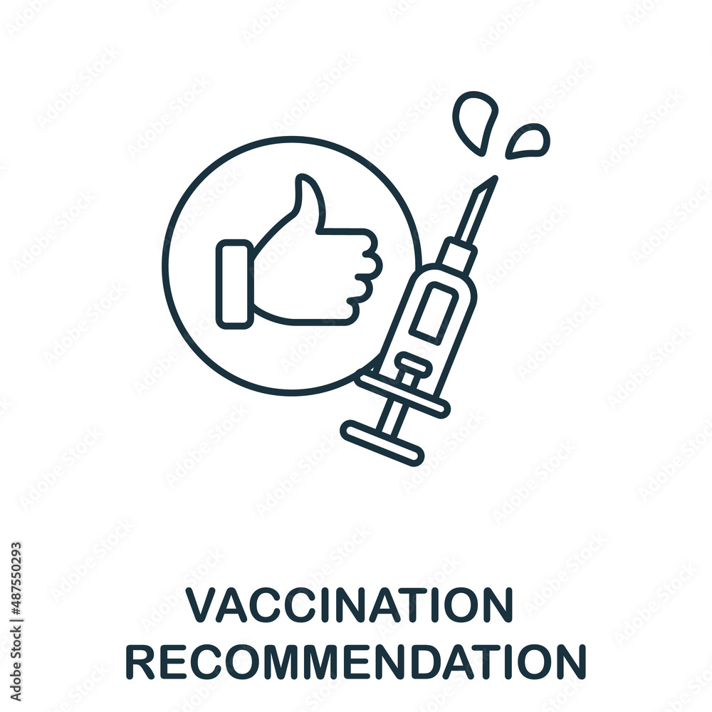 Vaccination Recommendation icon. Line element from vaccination collection. Linear Vaccination Recommendation icon sign for web design, infographics and more. Vaccination Recommendation icon. Line element from vaccination collection. Linear Vaccination Recommendation icon sign for web design, infographics and more.