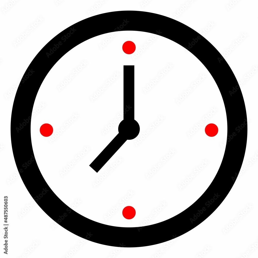 Illustration Vector Graphic of Black Clock Icon Illustration Vector Graphic of Black Clock Icon