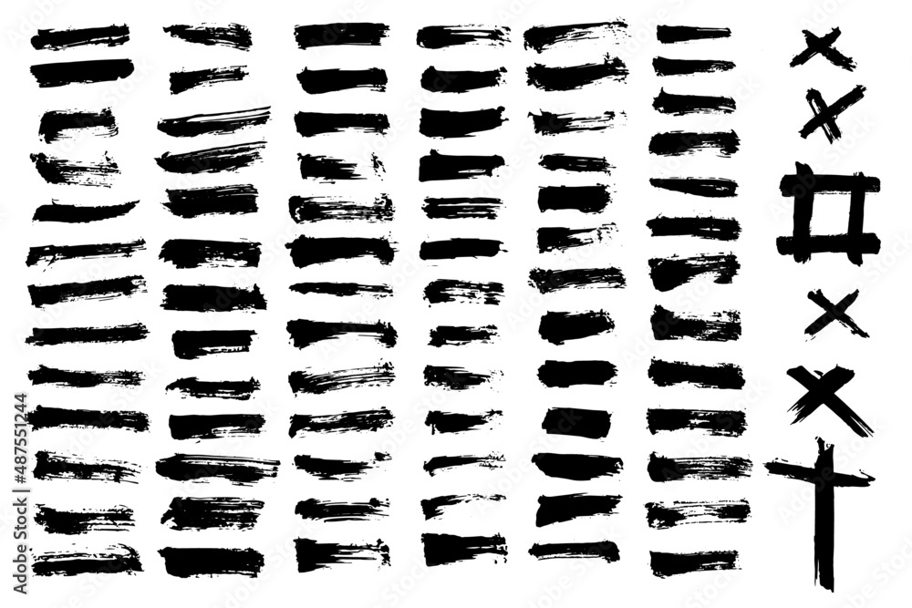 Vector set grunge brush stroke. Black paint brush. Vector set grunge brush stroke. Black paint brush.