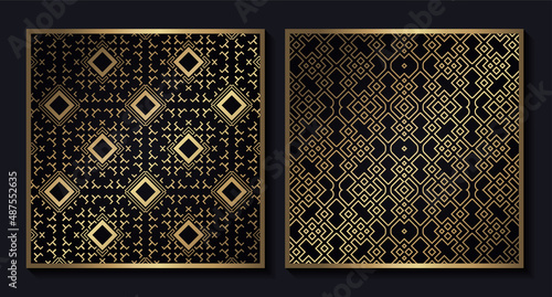elegant dark and gold geometric pattern background