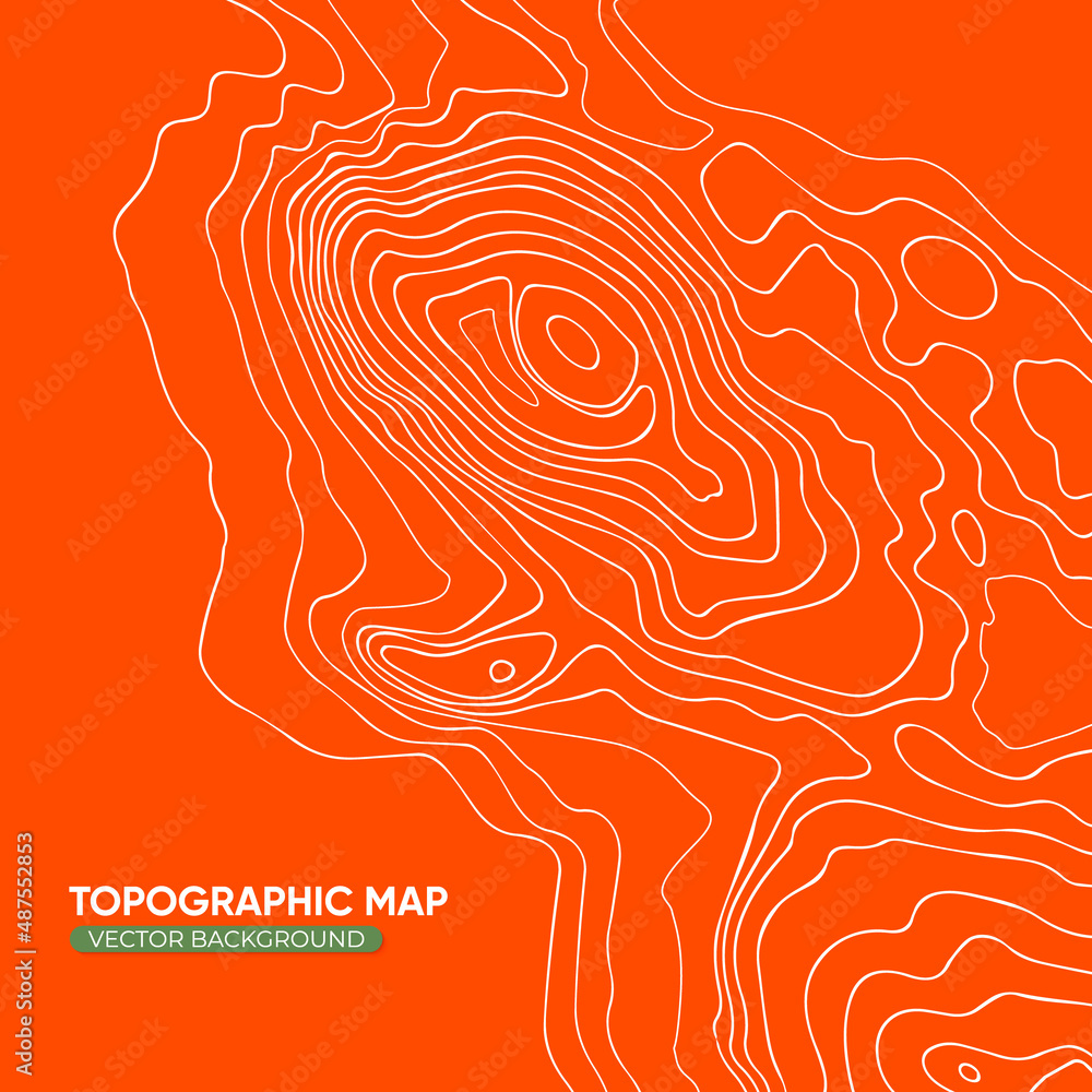 Background Topographic plan. Contour line map. Traces of the terrain grid display the terrain.  Topographic pattern texture.  Elevation graphic contour height lines. Topographic map. Vector