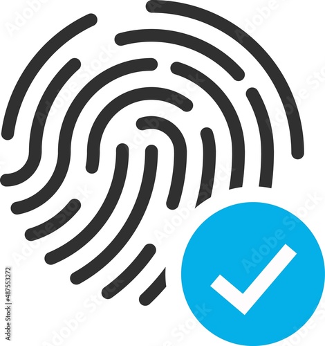 Fingerprint vector icon, security symbol. Simple, flat design for web or mobile app