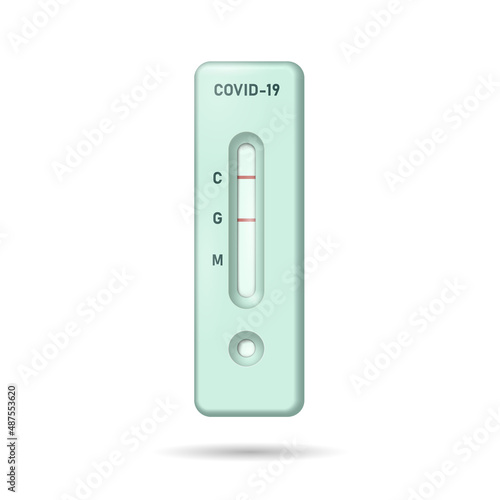 3D antigen rapid test COVID-19 disease. Flat isolated home self analysis diagnostic. Coronavirus home quarantine vector illustration